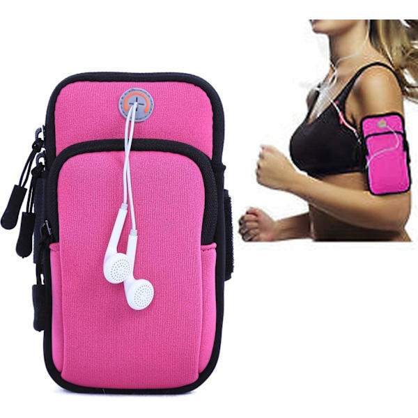 Løpearmbånd Telefonholder, Telefonarmbånd, Løpeveske, Vesker Menn Sport, for Telefonløping, Armbåndsveske, for opptil 6,2 tommer (Rosa)