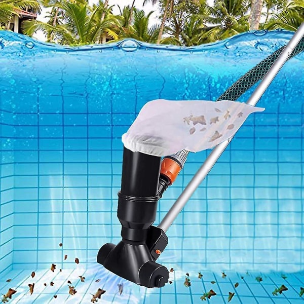 Bärbar Pool Dammsugare För Överjordiska Pool, Spa, Fontän, Badtunna, Jacuzzi, Svart Undervatten Dammsugare Med Lövsu