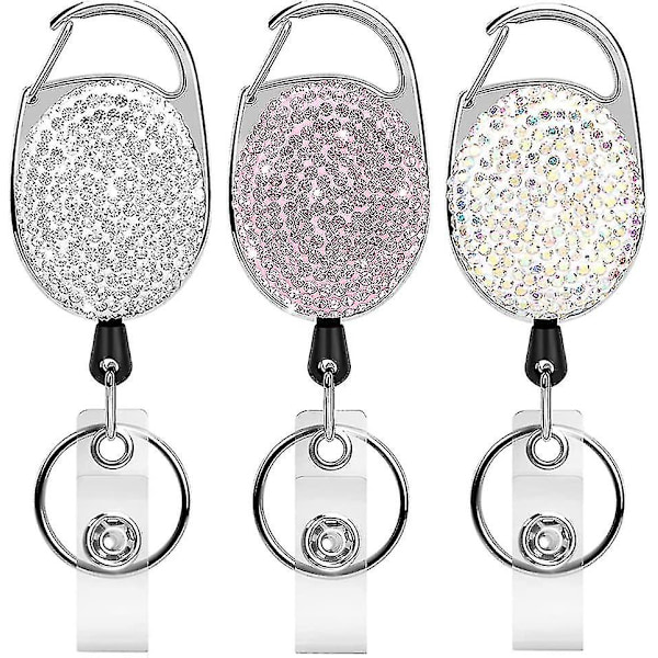 Utvidbar 3-delt ID-kort Jojo, Inntrekkbar ID-kortholder Nøkkelrull Nøkkelring Lanyard Utvidbar for nøkler, Kortholder ID-kortholder