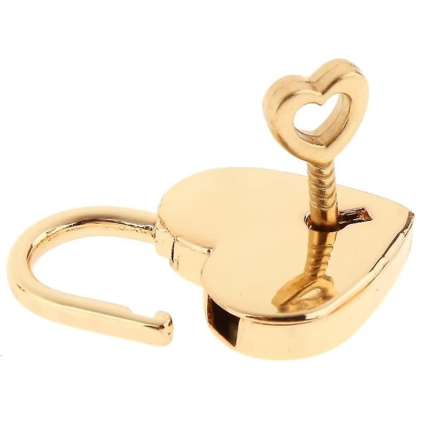 Lille metal hjerteformet hængelås minilås med nøgle til opbevaringsboks til smykkeskrin