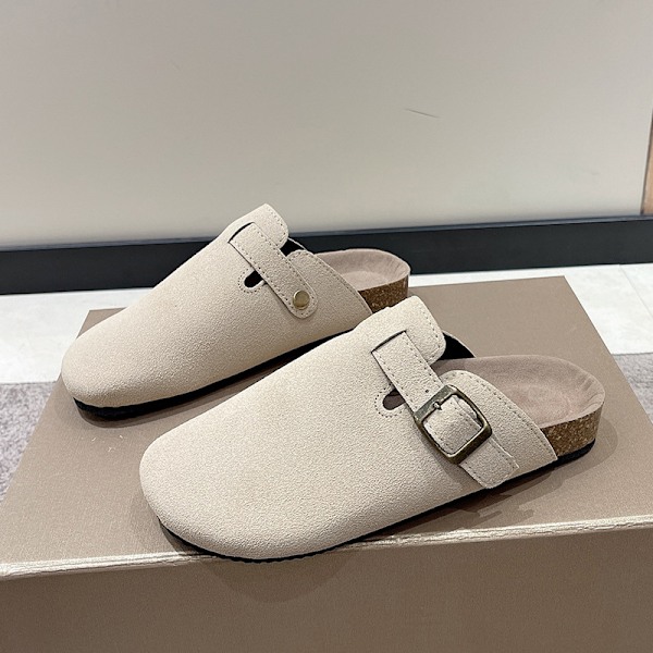 Herr Dam Mockasin Tofflor Träskor Kork Innersula Par Sandaler Utomhus Strand Hem Skor beige 41
