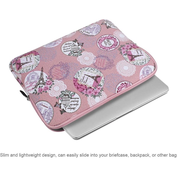 Vattenavvisande 13 13,3 tums canvas laptopfodral med extra väska (romantisk rosa)