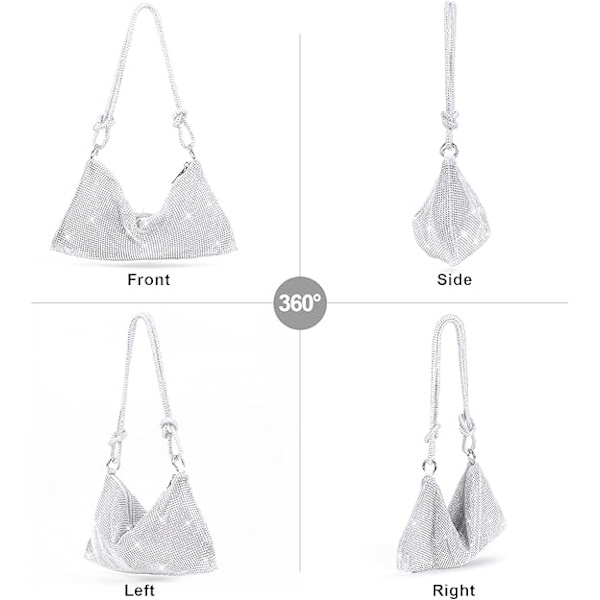 Naisten crossbody-laukku, hopeinen clutch-laukku, käsilaukku