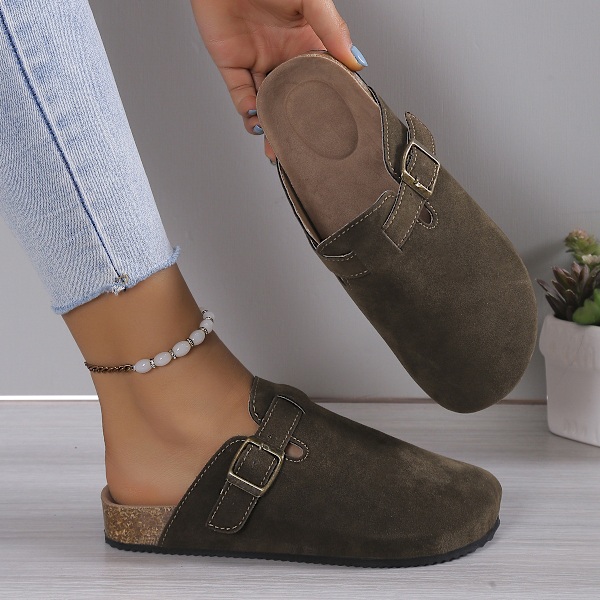 Herr Dam Suede Tofflor Clogs Kork Innersula Par Sandaler Utomhus Strand Hem Skor gray 45