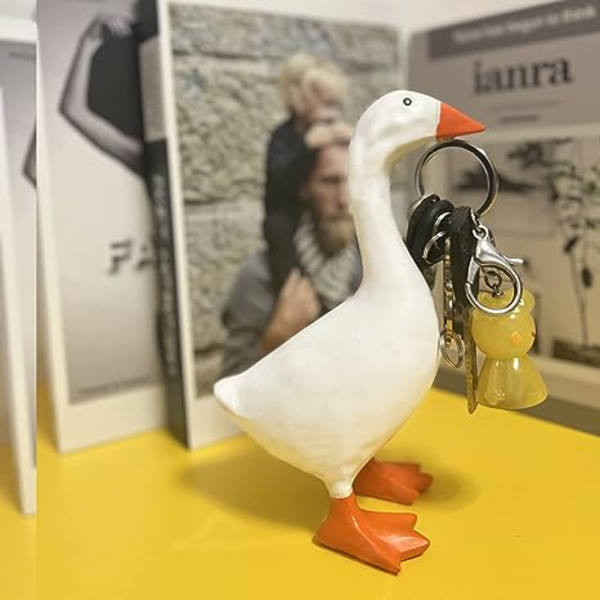 Magnetisk Gåsprydnad för Nyckelhängare, Gäss Anka Trädgårdsstatyer Konst Dekoration Prydnad för Heminredning Inflyttningspresenter