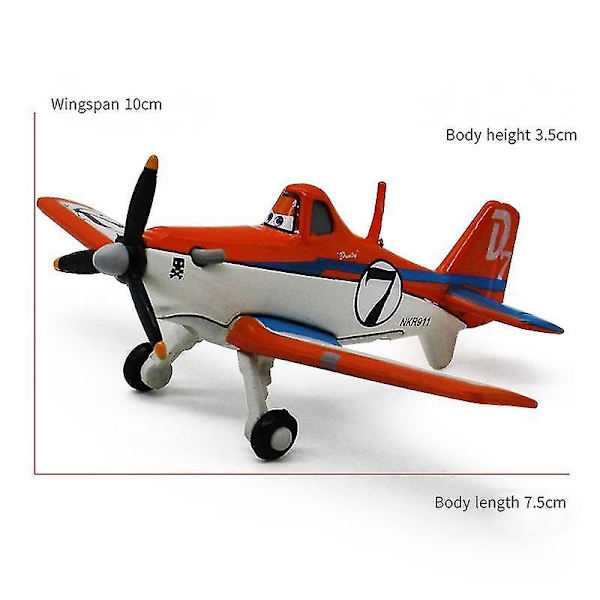 Alloy Aircraft Story Dust Dusty No. 7 Captain No. 5 No. 11 Fighter Barn Modell Leksak Present (orange Dust No. 7)