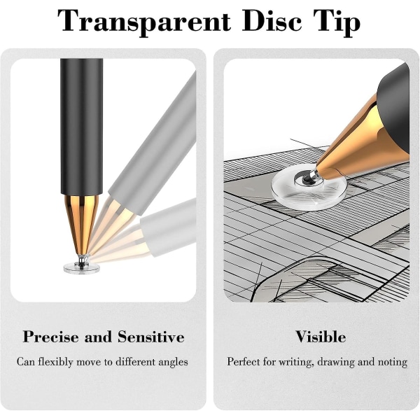 Stylus-kynä iPadia varten, kapasitiivinen kosketusnäyttökynä, magneettinen korkki, korkea herkkyys ja hieno kärki, yleiskäyttöinen iPhone/iPad Pro/mini/