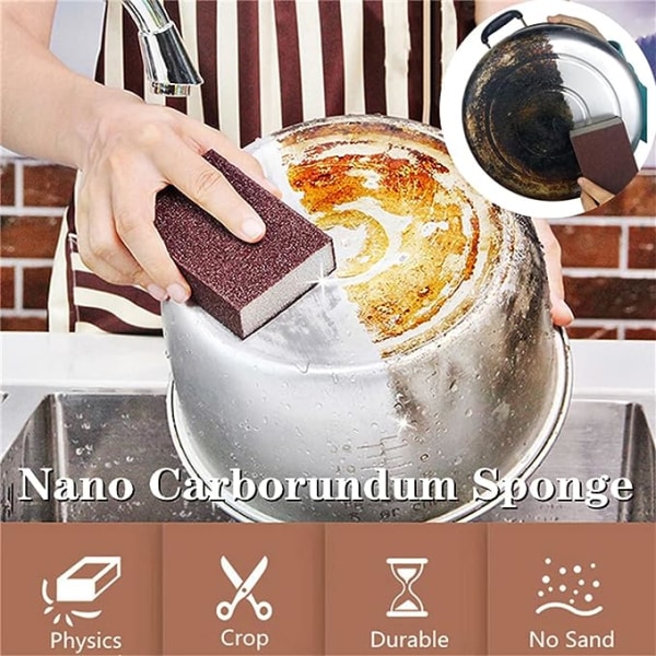5 Pack Nano Carborundum svamp, Emery Sponge Brush Eraser Scrub, Kitchen Magic Cleaning Svamp for fjerning av rustrengjøring gryter og panner, 2022 New Hous