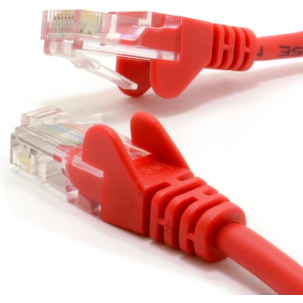 Rød nettverkskabel Ethernet RJ45 Cat5e-CCA UTP Patch 26AWG 0,5 m [0,5 meter]