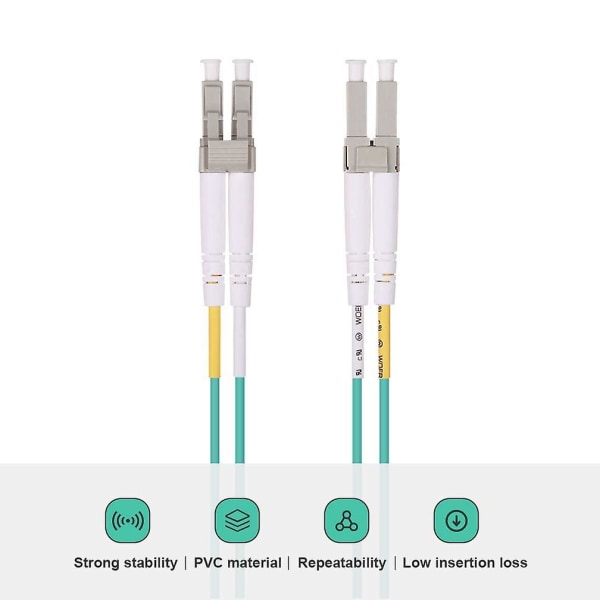 LC till LC Fiber Patchkabel 1m, OM3 Ledningar Multimode Duplex 50/125 Fiberoptisk Kabel för 10gb/Gigabit SFP-Transceiver 4-pack