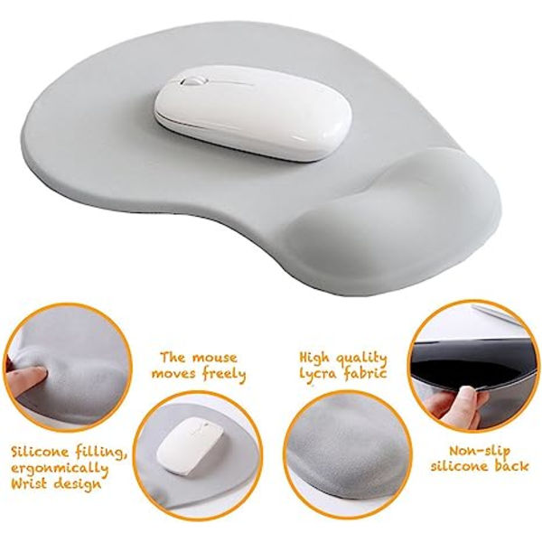 Kontorsmusmatta med gelhandledsstöd - Ergonomisk spelmusmatta handledsstöd - Design Gamepad gummibas för bärbar dator (01 Rosa)