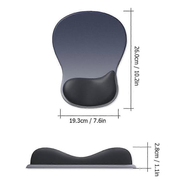 Silikone håndledsstøtte musemåtte håndledsstøtte Anti-træthed Anti-slip R2S5 Silver gray 1pcs