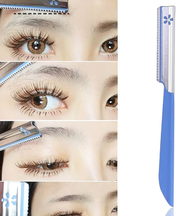 Tinksky 5pcs Øjenbrynsformet Razor Trimmer Shaver Hårfjerner Sæt (Blå)