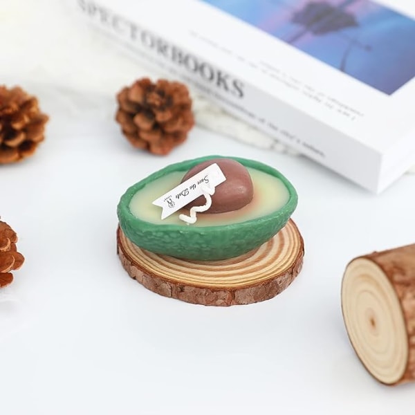 Avokadoformet Duftlys, Fruktig Aroma Soyavoks Dekorativt Lys for Bord Fotorekvisitt Bursdagsgave, Meditasjon Stressavlastning Stemningsforbedrende Bad Y