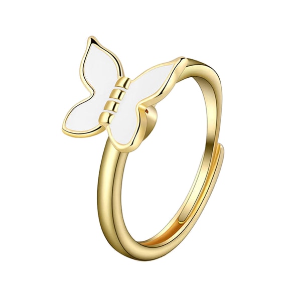 For Butterfly Angst Ring Roterende Justerbar Stress Relief Ring Valentinsdag