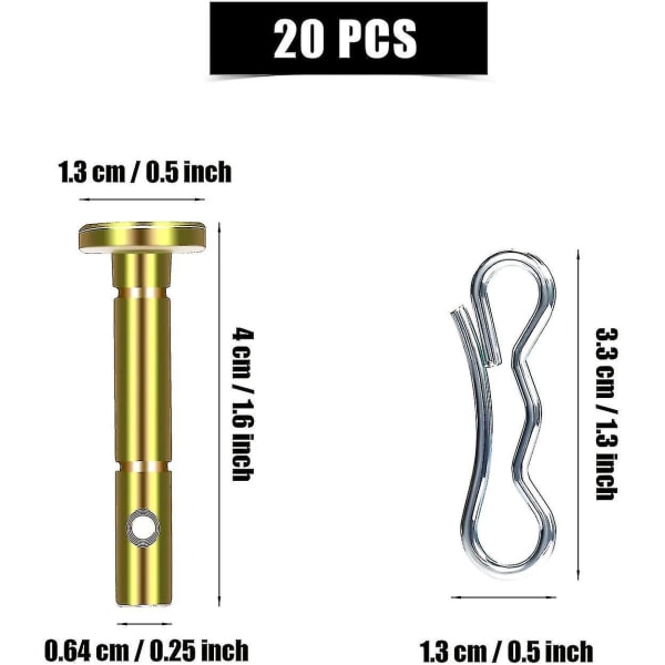 20 Sæt Sneslyngeskærpinne og Splintpinne, 20 stk 738-04124 og 20 stk 714-04040 Skærpinne Udskiftning til Mtd Cub Cadet Troy-bilt Sneslyngere