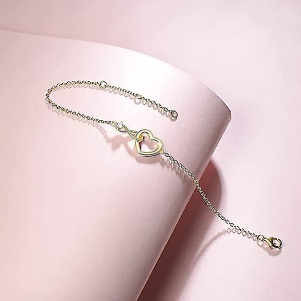 Armband 925 Sterling Silver Infinity Heart Armband Med Zirconia