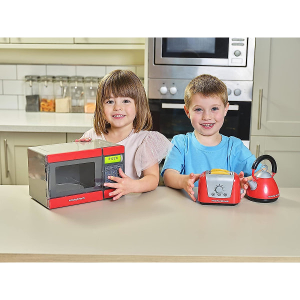 Morphy Richards set med mikrovågsugn, vattenkokare och brödrost | Snygga leksaker köksmaskiner för barn i åldern 3+ | Ser precis ut som The Real T