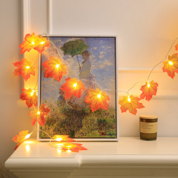 Lövsnöreljus, vackert festivaltillbehör 10 LED-dekorativa för hem Trädgårdar Gårdar Halloween-dekoration