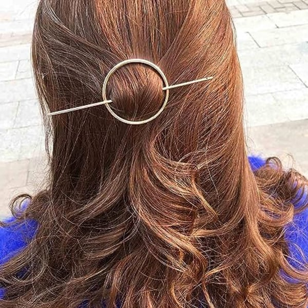 Runda hårspännen Ihåliga cirklar hårspännen Mode Geometriska hårnålar Minimalistiska hårtillbehör Hårsmycken för kvinnor och flickor (guld)