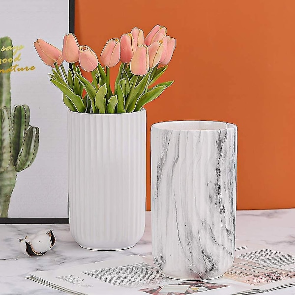 8,6 tum vit marmor keramisk blomvas Heminredning Vas och bordsdekorationer Vas - Perfekta presenter till vänner och familj, Christ