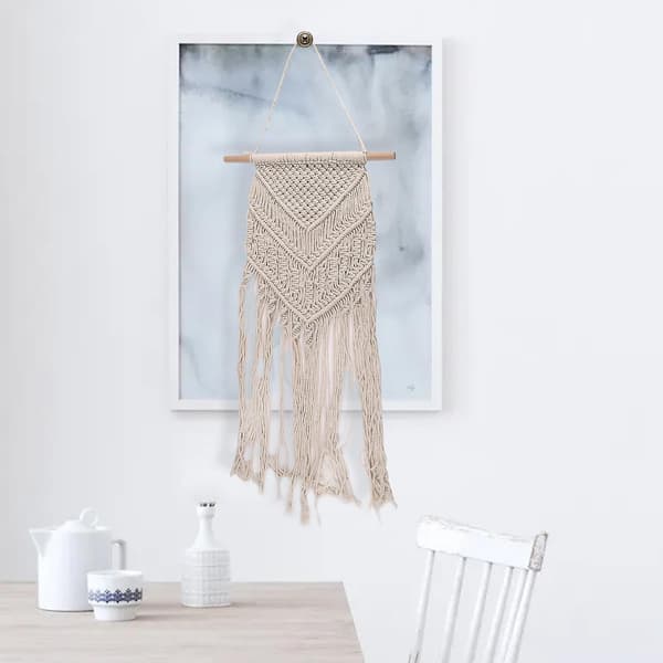 Makramee-seinätekstiili boho-tyyliin