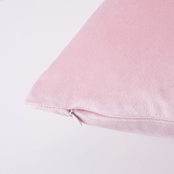 2-pack sammetskuddfodral, dekorativa kuddfodral för soffa sovrum (18x18 tum, rosa)