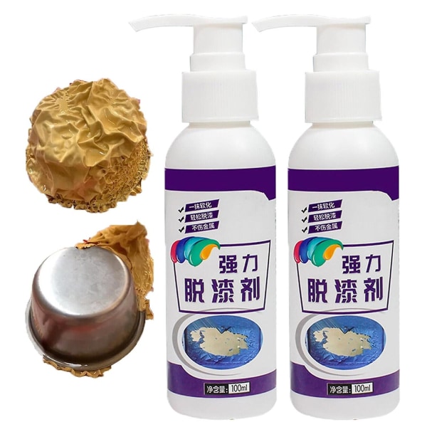 2 stk. Kraftig Malingfjerner, Effektiv Malingfjerner 100 ml, 100% Ny