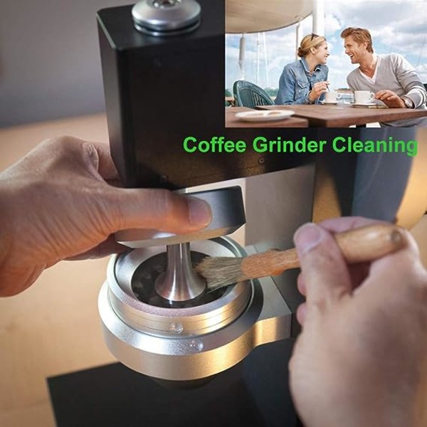 Kaffekvern rengjøringsbørste + kaffebørste trehåndtak og konditorbørste for naturlige børster