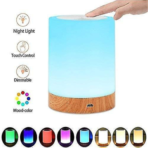 Led nattlys Sengelampe Lampe til barnehage soverom bordlampe, oppladbar, dimbar