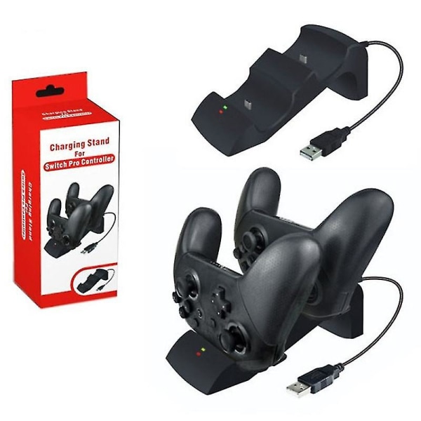 Dobbel USB-ladestasjon for Switch Pro
