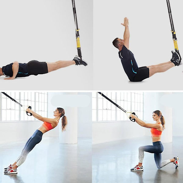 Dhrs Suspension Trainer Kit, Den lättaste och minsta Suspension Trainer - Perfekt för resor och inomhus/utomhusträning (svart)