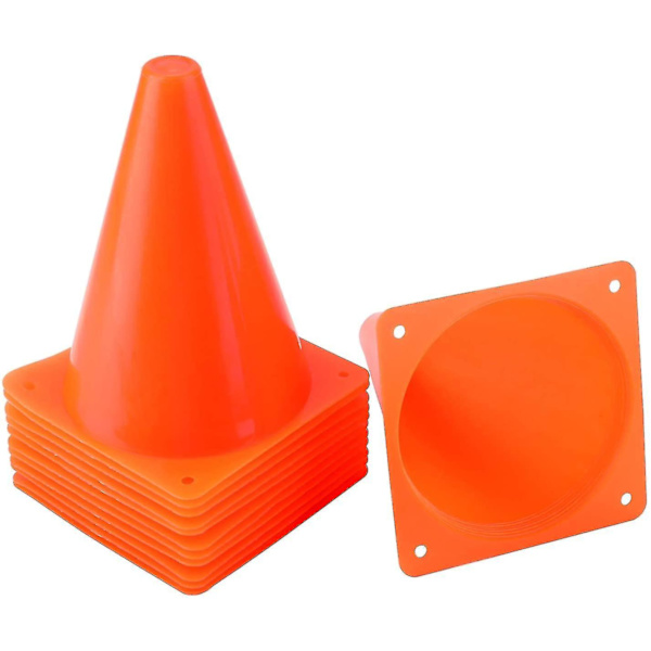 10-pack trafikkoner, plastfotbollsträningskoner för utomhusaktiviteter och festliga evenemang, orange