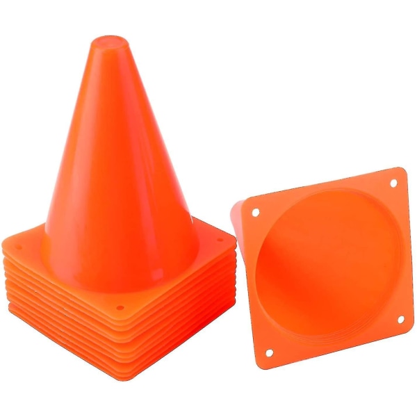 10 Pakk Trafikk Kjegle, Plast Fotball Treningskjegler For Utendørsaktivitet & Festlige Arrangementer, Oransje