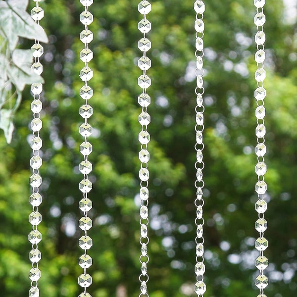 Klarglass Krystalllysekrone perlekjede for gjør-det-selv håndverk, bryllup/jul/festdekorasjoner