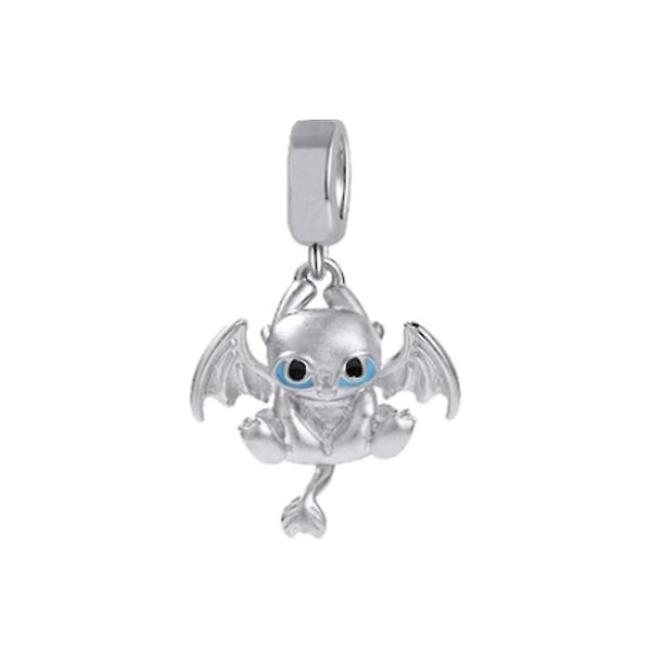 Black Dragon Charm S925 Sterling Silver Bead Jewelry Gift