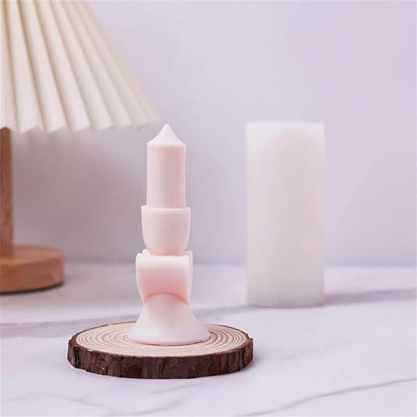3D Kærlighedshjerte Cylinder Stearinlysform Harpiksforme til Stearinlysfremstilling Silikone Klar Tekstur Cylinder Stearinlys Silikoneforme