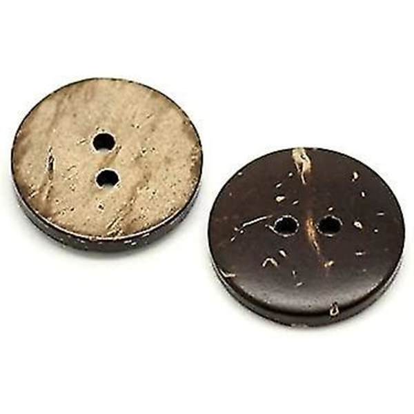 100 stk Naturlige Kokosnøtt Skall To-hulls Knapper Sytilbehør Dekorative Knapper (20mm)