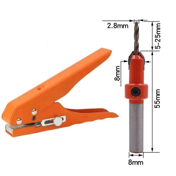 Edge Banding Punching Pliers Punching Tool Masking Pliers 2.8x8mm Countersink Drill Bit Screw Hole