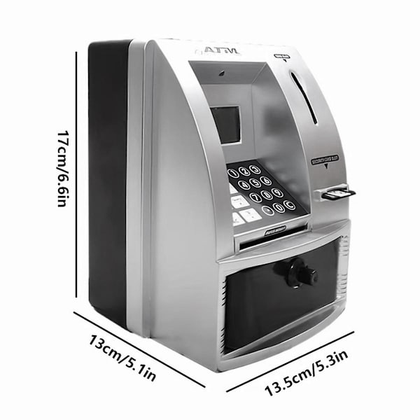 Smart ATM Spargris för Pengar Mini Bankomat Röst ATM Maskin för att Lära Barn Pengahantering