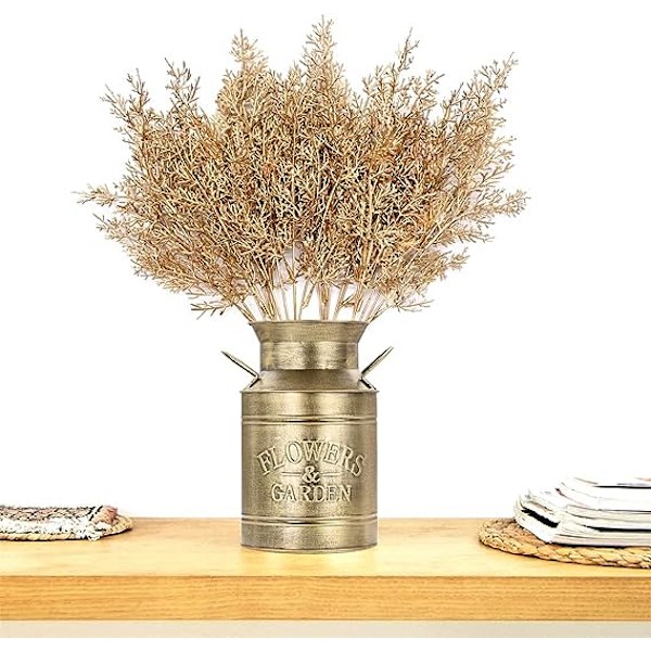 Kunstige planter til julepynt, gullhjortegressbunter, falske busker, blader, kunstig gren, innendørs, utendørs, hjem, hage, fest, hotell, veranda, bryllup