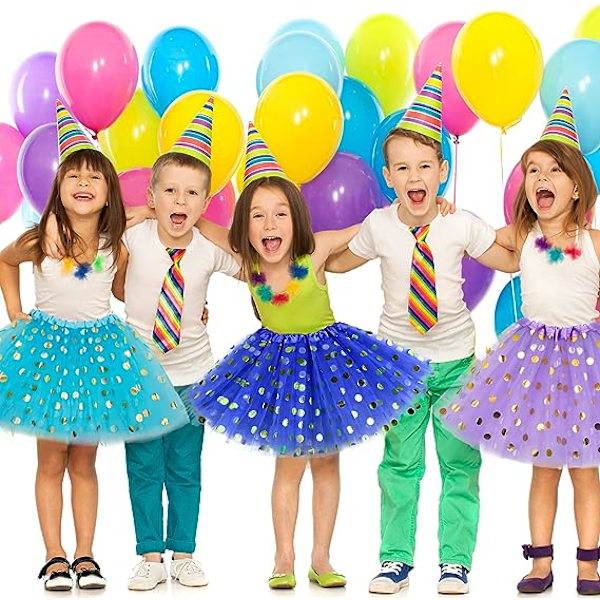 8 Pak Pige Tutu-Skørt 3 Lag Polka Dot Tutu Ballet Skørt Tulle Boble Skørt til Pige Småbørn Klæd Ud Fødselsdagsfest Forår Påske Kostume