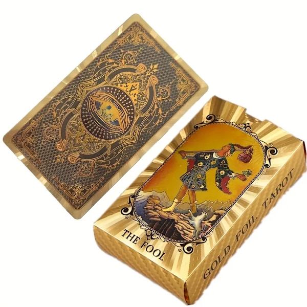 Waterproof Plastic Tarot Cards Gold Foil Tarot Cards Full English Version Magician Tarot Card Game English Rules Send