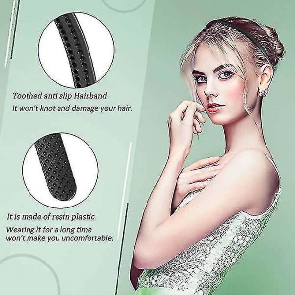 3 delar smala plastpannband med tänder Mjuka pannband Vanligt gör-det-själv-hårband Tunna pannband Huvudbonader för kvinnor Män Flickor (soli
