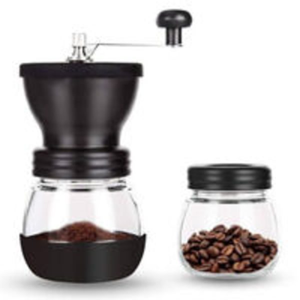 Manuell Kvern for Kaffe, Keramisk Kvern med Justerbar Grovhet, Hånddrevet Kvern, Kompakt for Hjemmet, Kontoret og Reiser