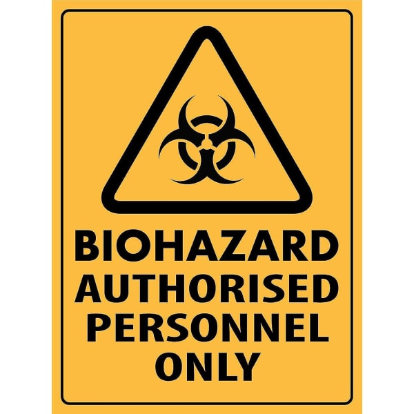 Forsiktig Biofare Kun autorisert personell skilt metall tinnskilt 8x12 tommer Forsiktig Fare Sikkerhet Sikkerhet Advarselsskilt