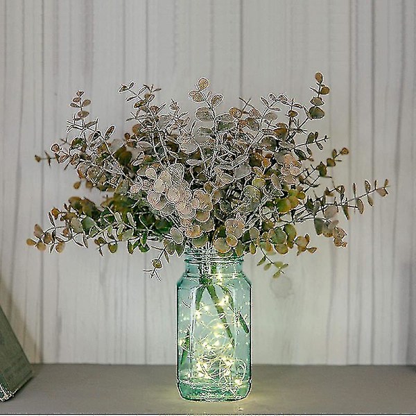 Ghyt 3 stk. Kunstige Plastplanter Blade Grøn Eucalyptus Gren Til Have Vase Hjem