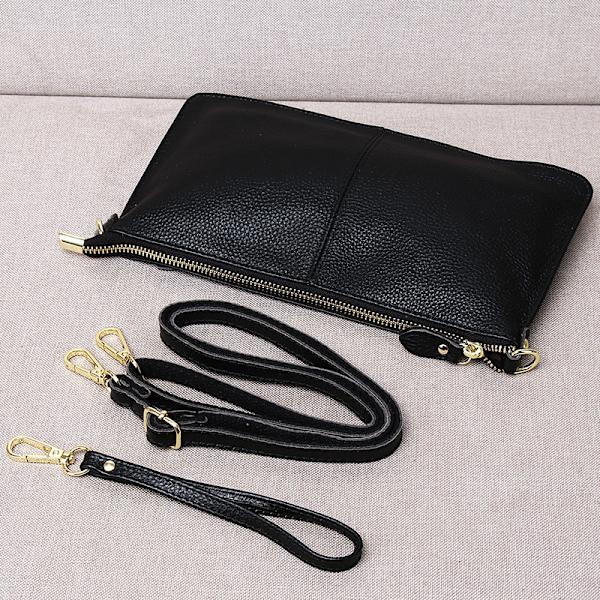 Koppling Väska Handväska Dam Äkta Läder Stor Plånbok med Crossbody Axelkedja