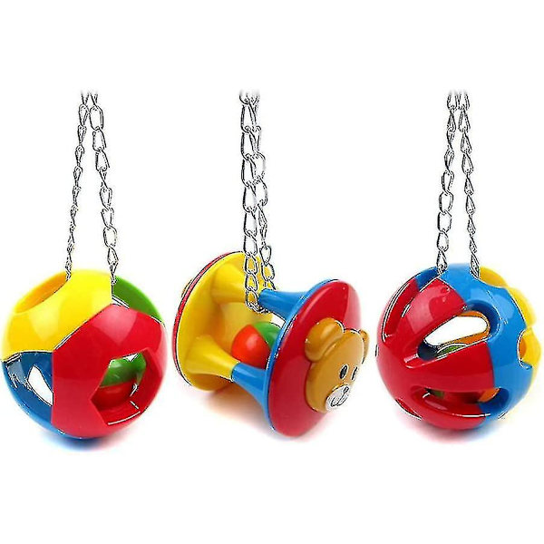 3-pack Papegöjsleksak Boll Träningsleksak Papegöjsboll Fågel Leksak Pedagogisk Leksak För Husdjur Papegöja Fågel