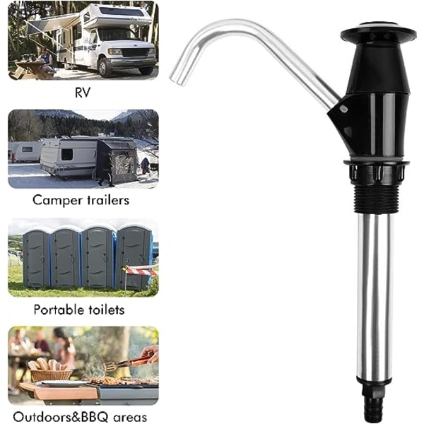 Vandflasker Pumpe, Håndtryk Drikkefontæne Trykpumpe Trailer Autocamper Udskiftning Caravan Vask Dispenser (Sort)